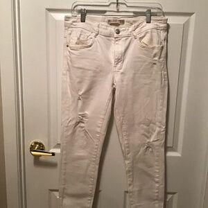 Zara white denim pants